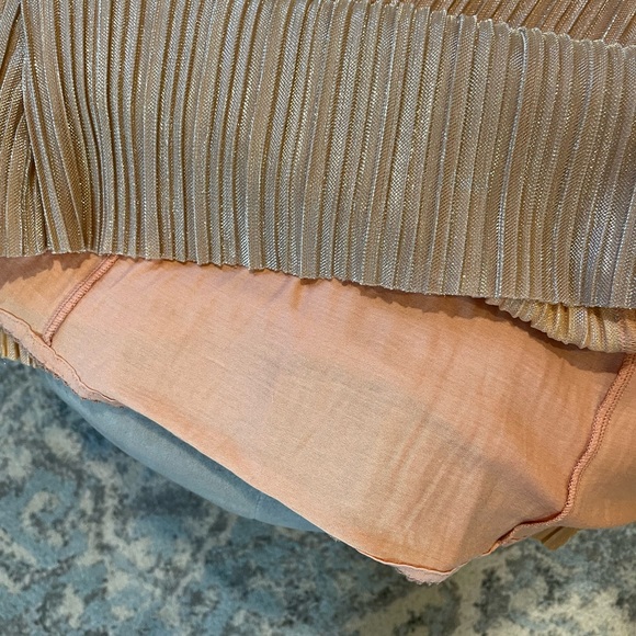 Anthropologie Maeve peach metallic accordion midiskirt S - Picture 12 of 13